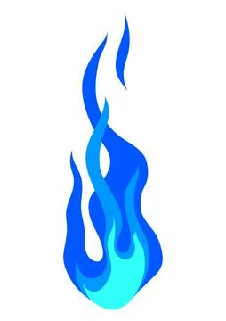 Illustration of stylized fire or flame. Burning blue magic fire or bonfire. 库存插图