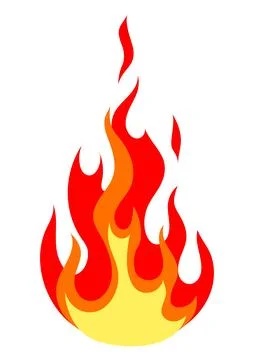 Illustration of stylized fire or flame. Burning red fire or bonfire. Stock Illustration