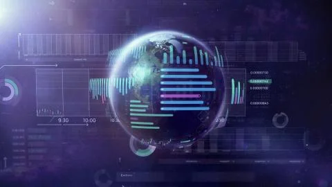 Illustration on the subject of Big Data World. Stock Illustration