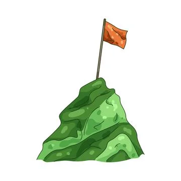 Illustration of summit flag Illustrazione stock