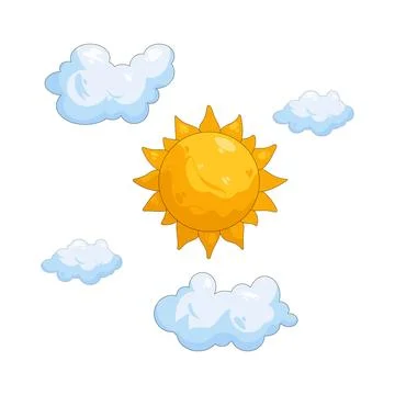 Illustration of Sun and cloud Stock Illustration