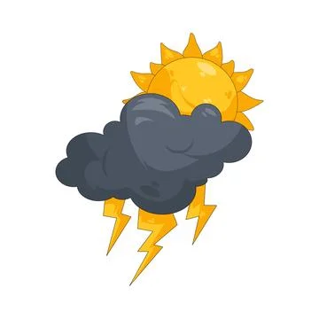 Illustration of Sun and thunder 库存插图