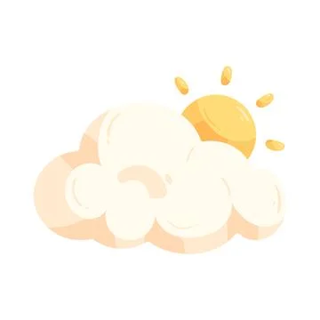 Illustration of sun behind cloud Stock Illustration