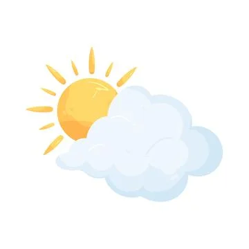 Illustration of sun behind cloud 스톡 일러스트