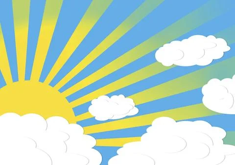 Illustration: Sun breaks through the clouds Stock Illustration