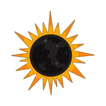 Illustration of sun eclipse 스톡 일러스트