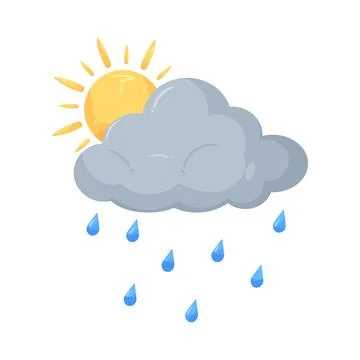 Illustration of sun shower Stock Illustration