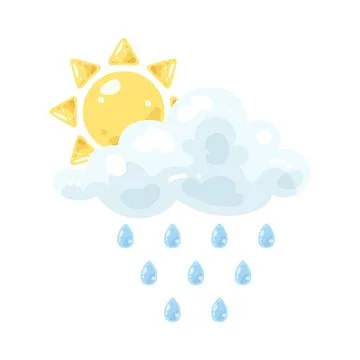 Illustration of sun shower Stock Illustration