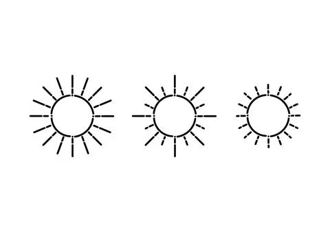Illustration of the sun of three different types Stock Illustration