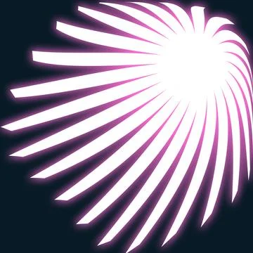 Illustration of a sunburst with white rays on a dark background Stock Illustration