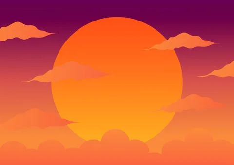Illustration of a sunset Illustrazione stock
