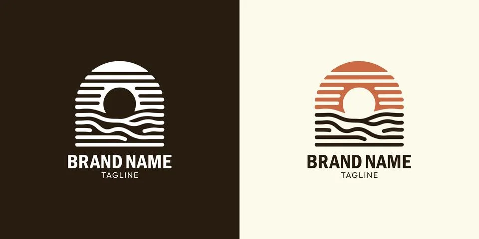 Illustration of a sunset logo in vector format Stock Illustration