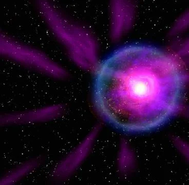 Illustration of a supernova at night Illustrazione stock