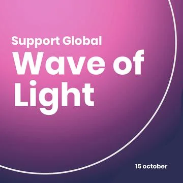 Illustration of support global wave of light and 15 october text with curve on 写真素材