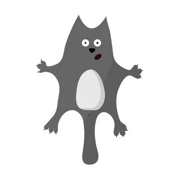 Illustration of a surprised gray cat. Stock Illustration