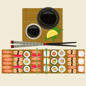 Illustration of sushi Stock Illustration