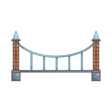 Illustration of suspension bridge Stock Illustration