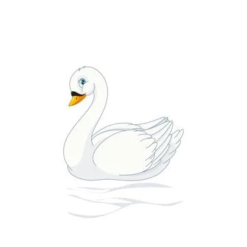 Illustration of a swan in water Illustrazione stock