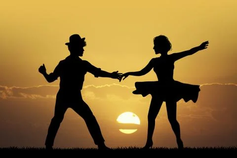 Illustration of swing dance Stock Illustration