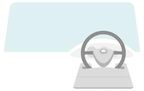 Illustration of a table that can be attached to the steering wheel of a car 스톡 일러스트