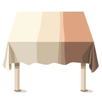 Illustration of a table with a tablecloth on a white background 스톡 일러스트