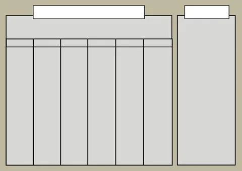 Illustration of table with white and grey cells with copy space on beige Stock Illustration