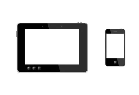Illustration of tablet and modern mobile phone Stock Illustration