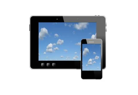 Illustration of tablet and modern mobile phone 스톡 일러스트