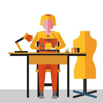 Illustration of tailoring Stock Illustration