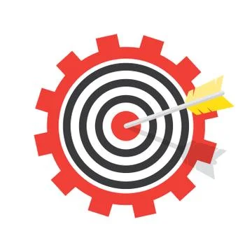 Illustration of a target with an arrow. Stock Illustration