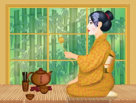 Illustration of tea ceremony Stock Illustration