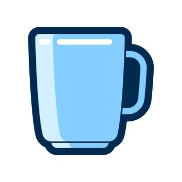 Illustration of tea mug. Stylized kitchen utensil item. Stock Illustration