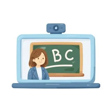 Illustration of teacher teaching online Stock Illustration
