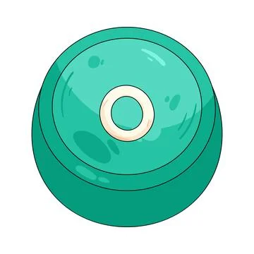 Illustration of teal rounded keycap displaying the letter O 스톡 일러스트