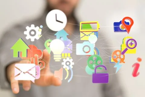 An illustration of technological development - a global network connecting ev Stock Photos