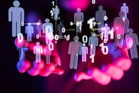 An illustration of technological development - a global network connecting ev Foto stock