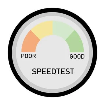 Illustration template of Internet speedometer to check internet speed Stock Illustration