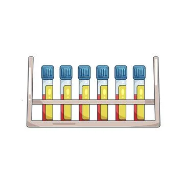 Illustration of Test tubes in a rack イラスト素材