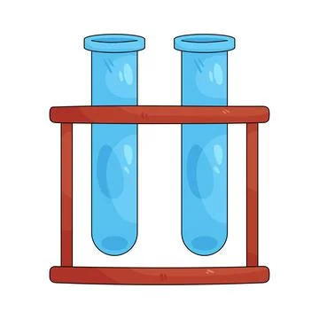 Illustration of Test tubes in a rack Stock Illustration