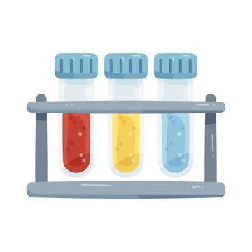 Illustration of test tubes in a rack Illustrazione stock