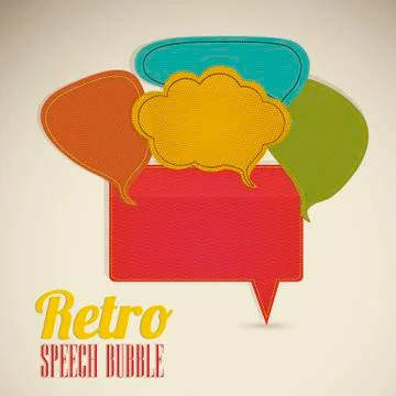 Illustration of text balloons,  retro style and color, vector illustration Illustrazione stock