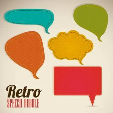 Illustration of text balloons,  retro style and color, vector illustration Illustrazione stock