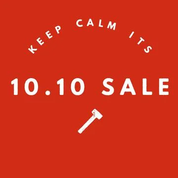 An illustration of the text "keep calm its 10.10 sale" on a red background -  Stock Illustration