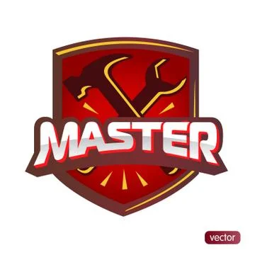 Illustration - text master, hammer and wrench Stock Illustration