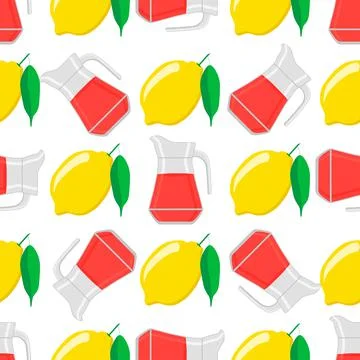 Illustration on theme big colored lemonade in lemon jug Illustrazione stock