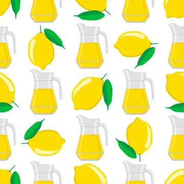 Illustration on theme big colored lemonade in lemon jug Illustrazione stock