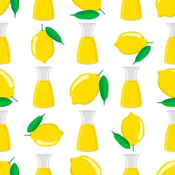 Illustration on theme big colored lemonade in lemon jug Stock Illustration