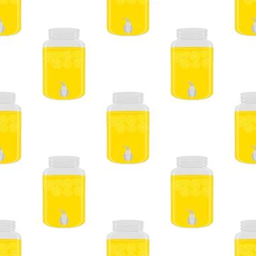 Illustration on theme big colored lemonade in lemon jug Stock Illustration