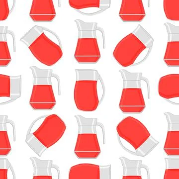 Illustration on theme big colored lemonade in glass jug Illustrazione stock