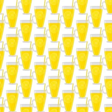 Illustration on theme big colored lemonade in glass cup Illustrazione stock